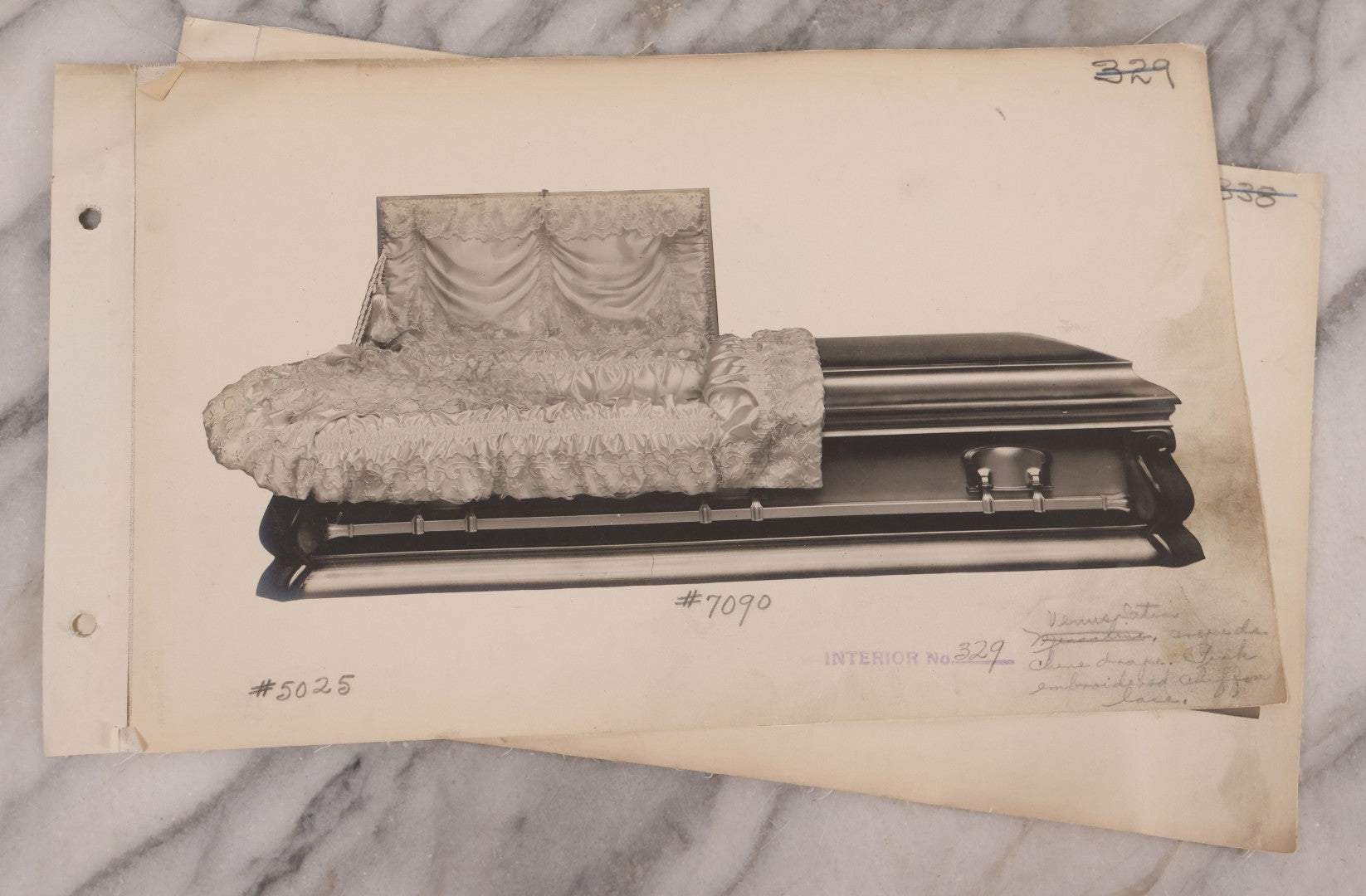 Lot 190 - Grouping Of Seven Vintage Linen Backed Casket Advertising Photograph Pamphlets Of Various Models