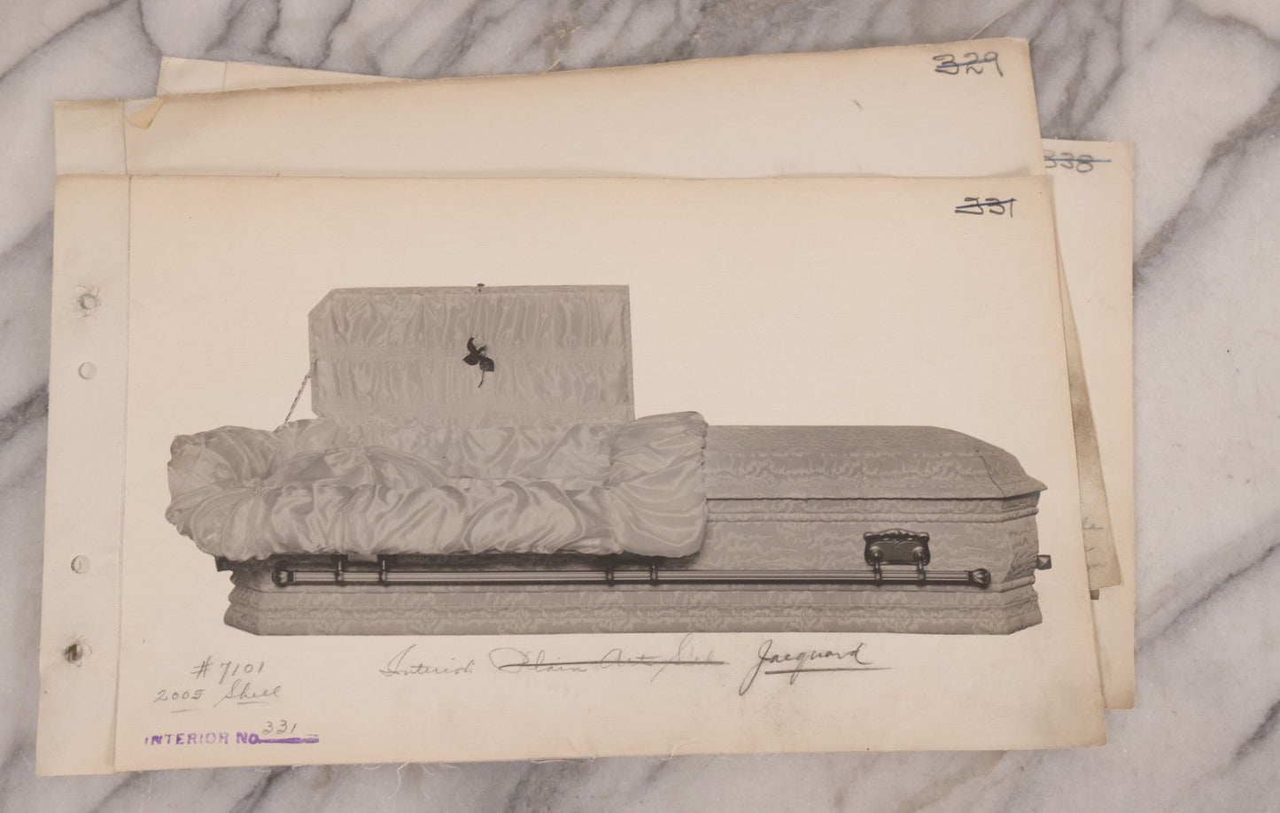 Lot 190 - Grouping Of Seven Vintage Linen Backed Casket Advertising Photograph Pamphlets Of Various Models