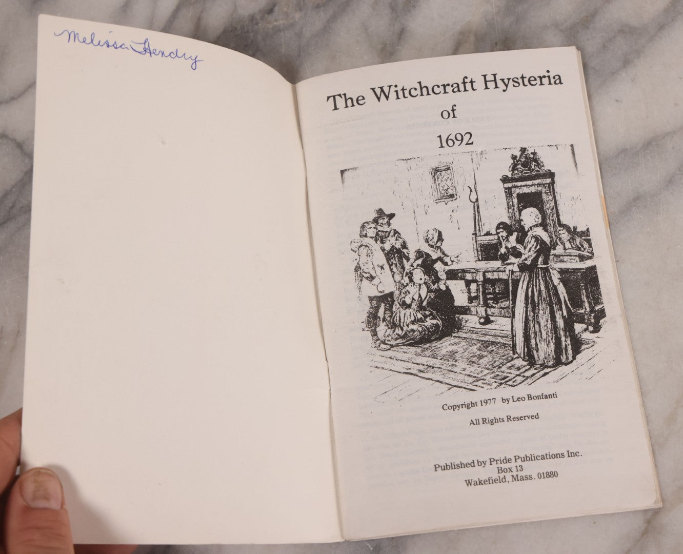 Lot 192 - Pair Of Vintage Witchcraft Booklets Including "The Witchcraft Hysteria Of 1692" By Leo Bonfanti And "Be-Witched In Historic Salem" By Captain Henry C. Nichols