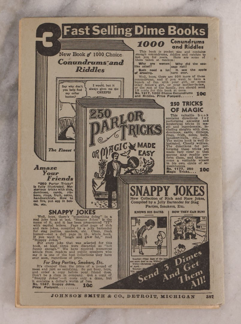 Lot 193 - Vintage "Learn How To Be A Handcuff King And Mystery Man" Magic Booklet Published By Johnson Smith & Company, Detroit, Michigan, Circa 1930