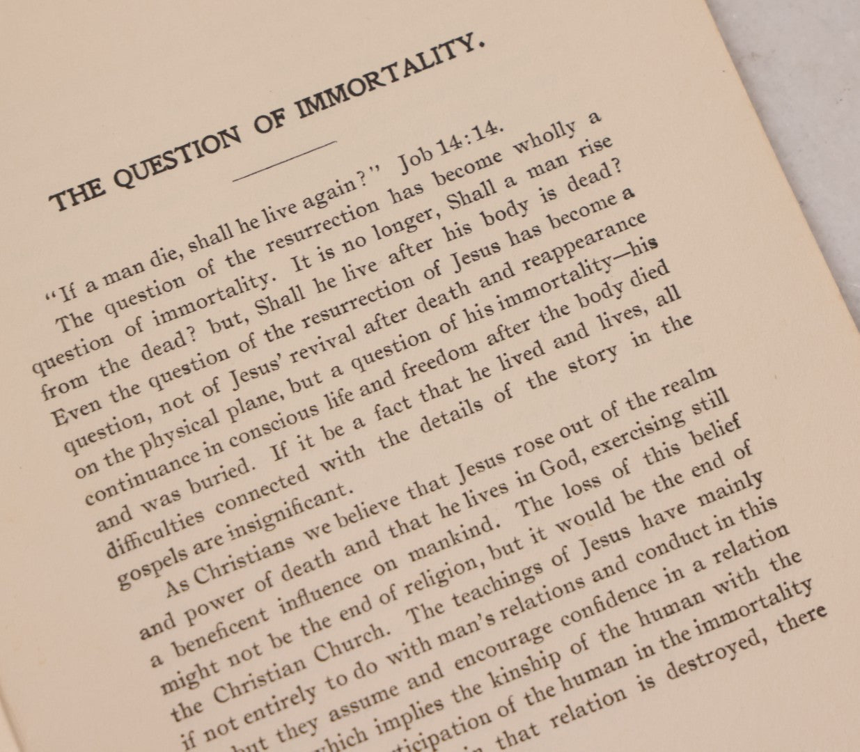 Lot 195 - Antique "The Question Of Immortality" Sermon Booklet By Philip Stafford Moxom, D. D., Preached At The Meeting House Of The South Congregational Church, Springfield, Massachusetts, Easter Sunday, April 19, 1908