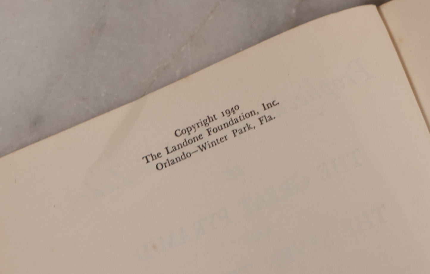 Lot 197 - Vintage "Prophecies Of Melchi-Zedek In The Great Pyramid And The Seven Temples" Book By Brown Landone, Copyright 1940, The Landone Foundation, Inc., Orlando, Winter Park, Florida