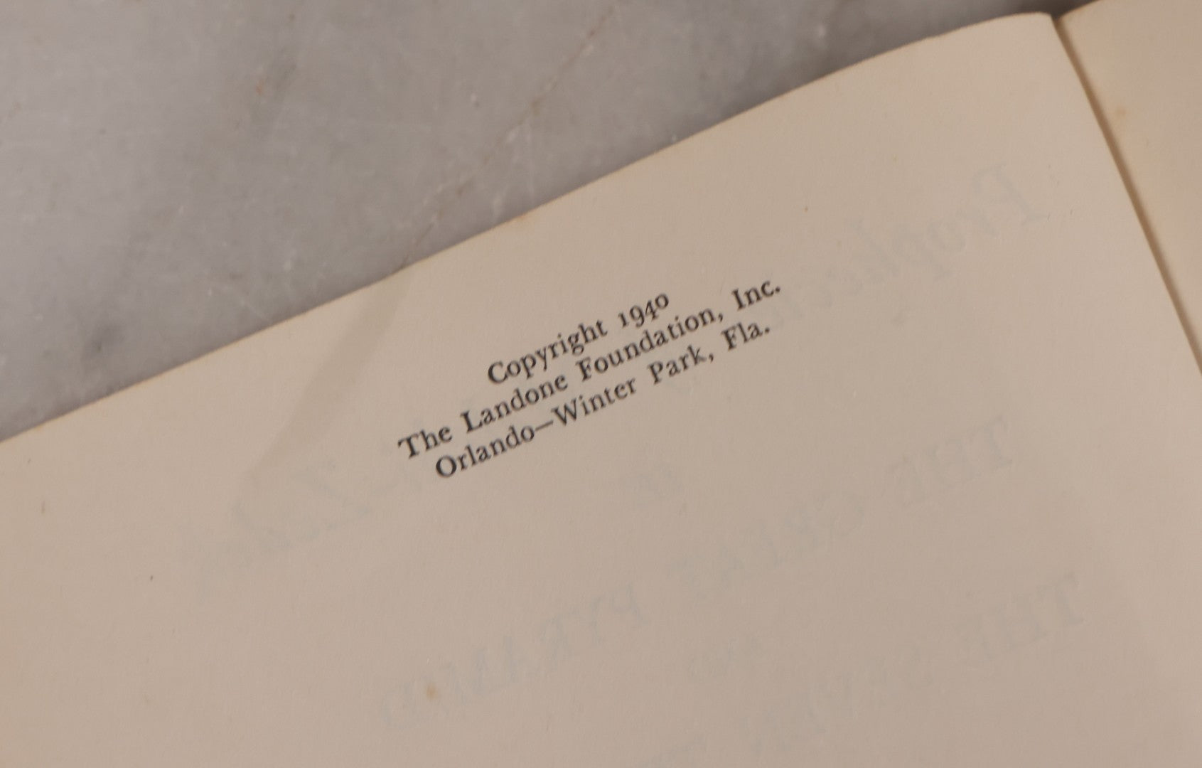 Lot 197 - Vintage "Prophecies Of Melchi-Zedek In The Great Pyramid And The Seven Temples" Book By Brown Landone, Copyright 1940, The Landone Foundation, Inc., Orlando, Winter Park, Florida