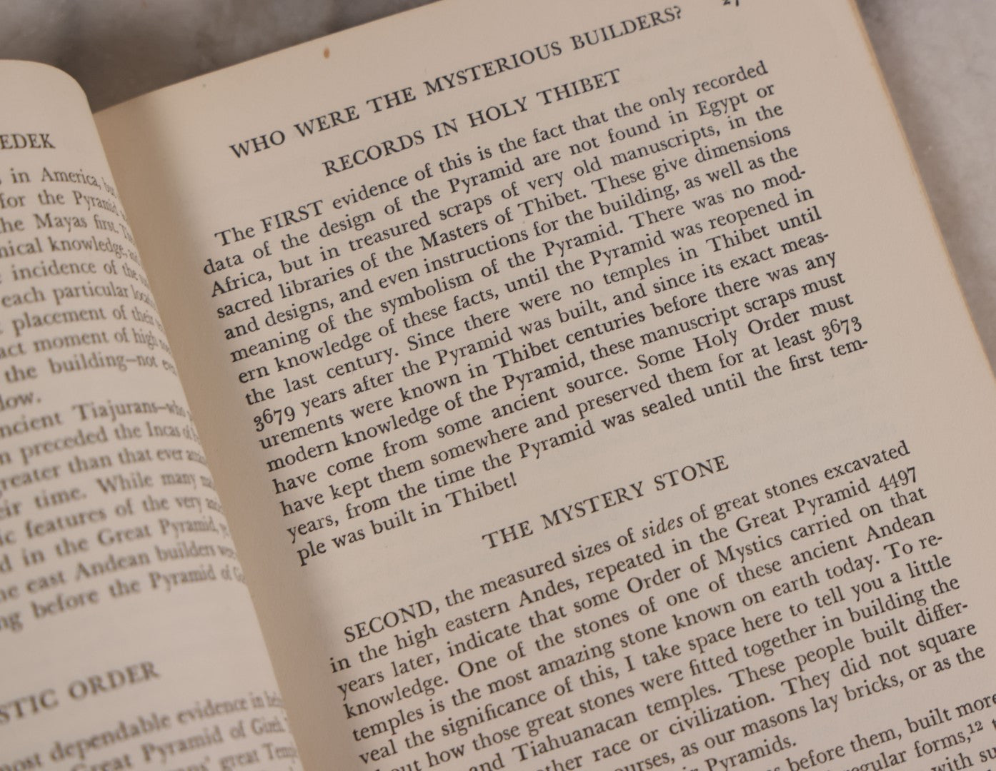 Lot 197 - Vintage "Prophecies Of Melchi-Zedek In The Great Pyramid And The Seven Temples" Book By Brown Landone, Copyright 1940, The Landone Foundation, Inc., Orlando, Winter Park, Florida