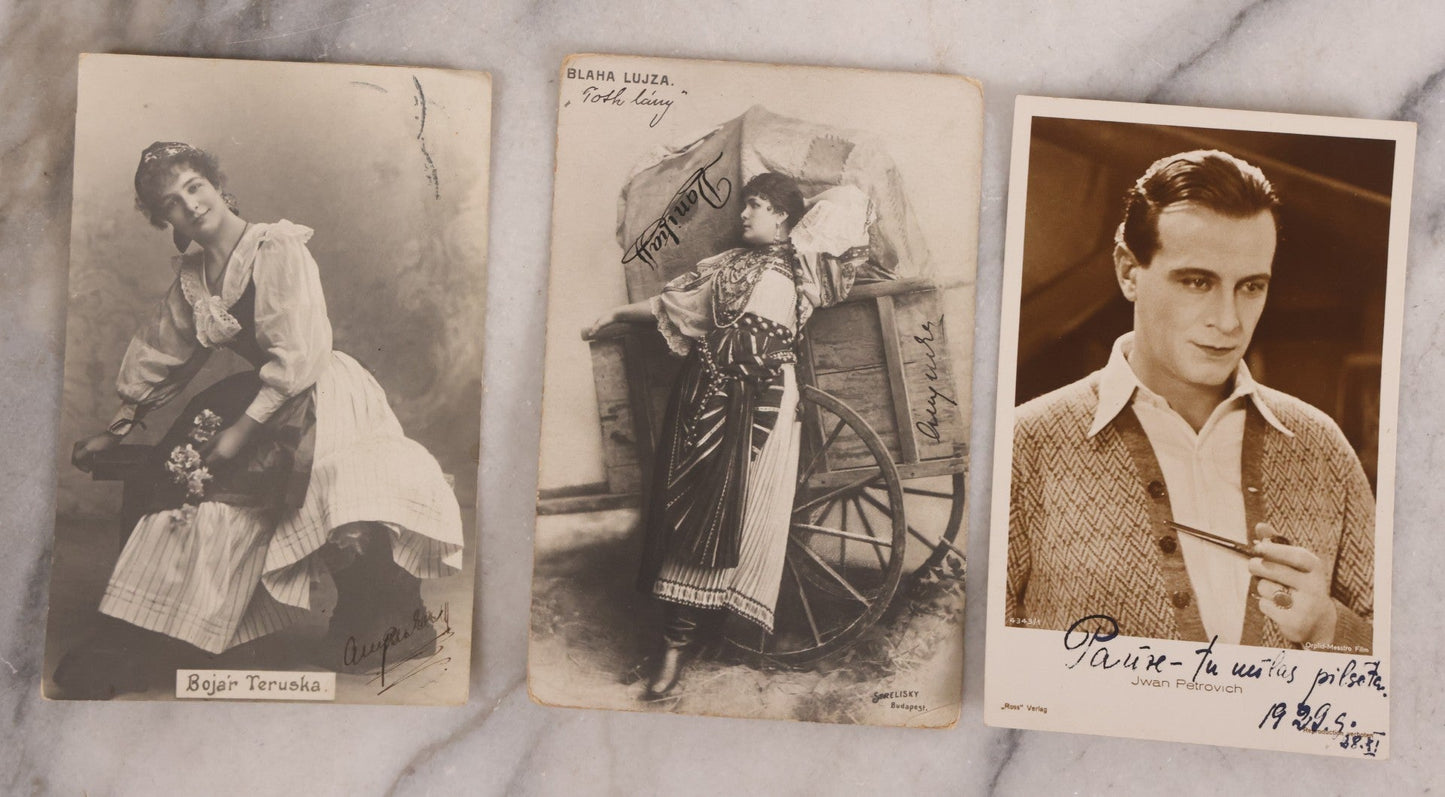 Lot 199 - Grouping Of 28 Antique European Photographic Postcards Including Beautiful Women, Actors, And Performers