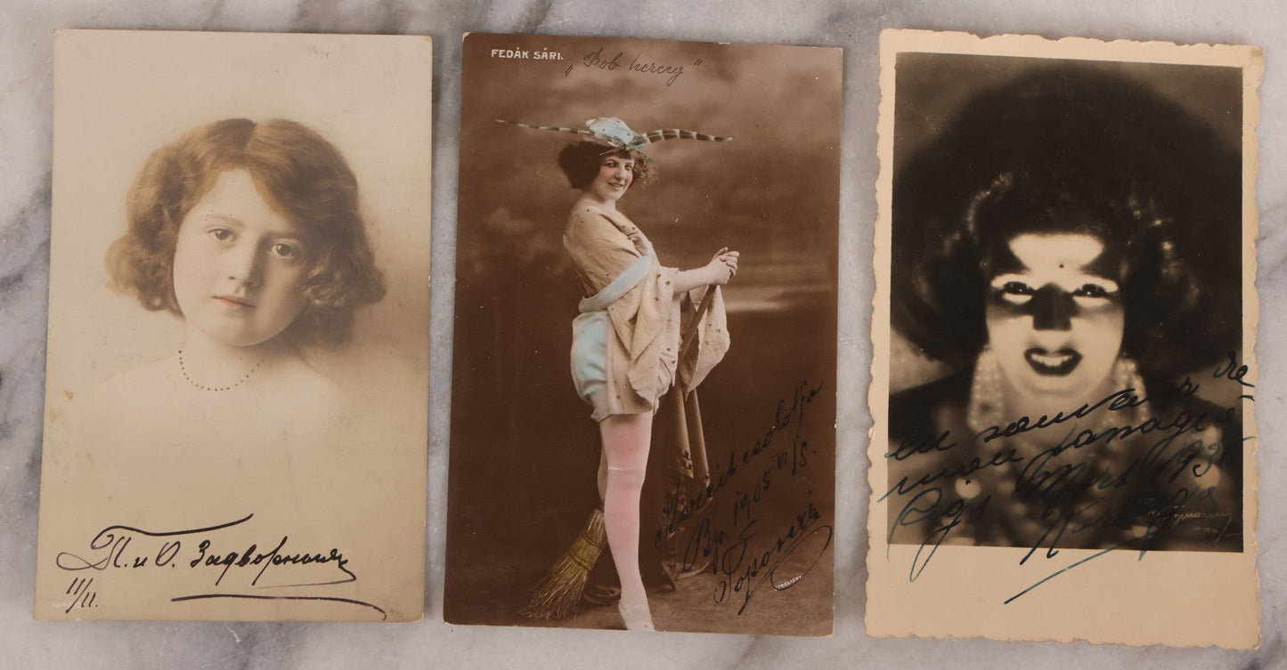 Lot 199 - Grouping Of 28 Antique European Photographic Postcards Including Beautiful Women, Actors, And Performers