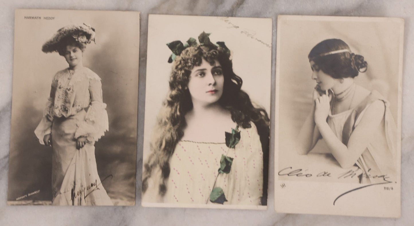 Lot 199 - Grouping Of 28 Antique European Photographic Postcards Including Beautiful Women, Actors, And Performers