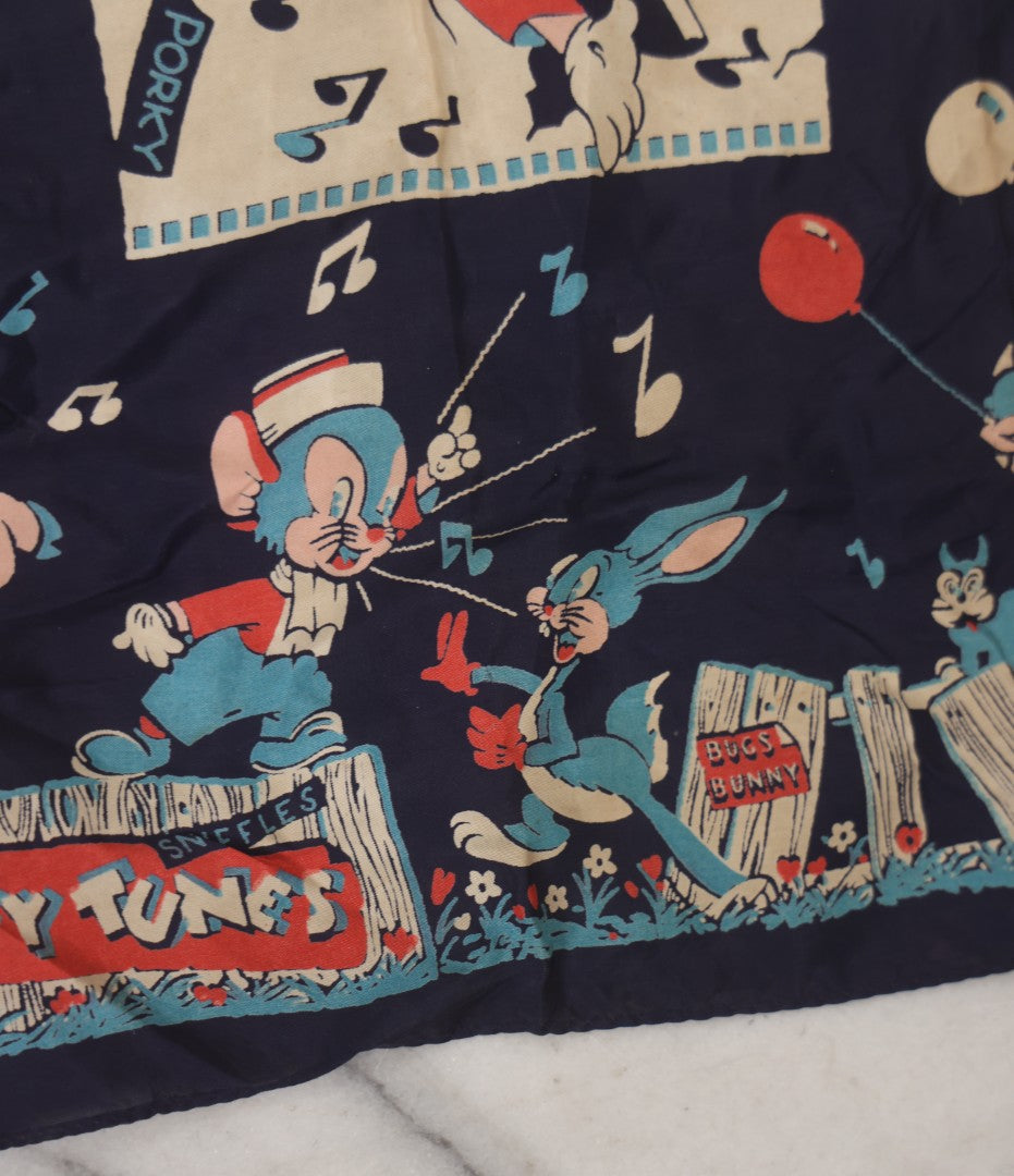 Lot 207 - Vintage Looney Tunes Porky Pig Fabric Bandana, Note Has Small Holes And Stains