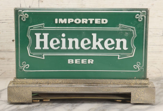 Lot 213 - Vintage Heineken Beer Lighted Advertising Sign By Phase Four Productions, New York, Made In Taiwan, Does Not Function, 6-5/8" H