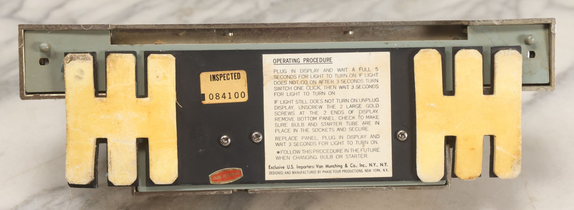 Lot 213 - Vintage Heineken Beer Lighted Advertising Sign By Phase Four Productions, New York, Made In Taiwan, Does Not Function, 6-5/8" H