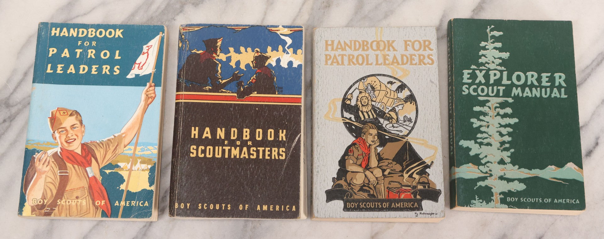 Lot 216 - Grouping Of Four Vintage Boy Scout Handbooks Published By Boy Scouts Of America