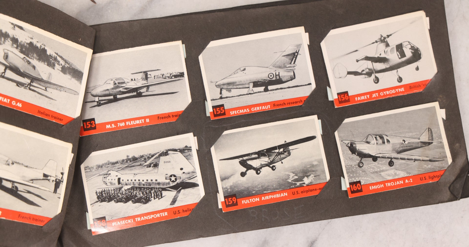 Lot 218 - Vintage Jets Photo Album For The Department Of The Air Force By Trading Card Guild, Circa 1950s With Mounted Trading Cards