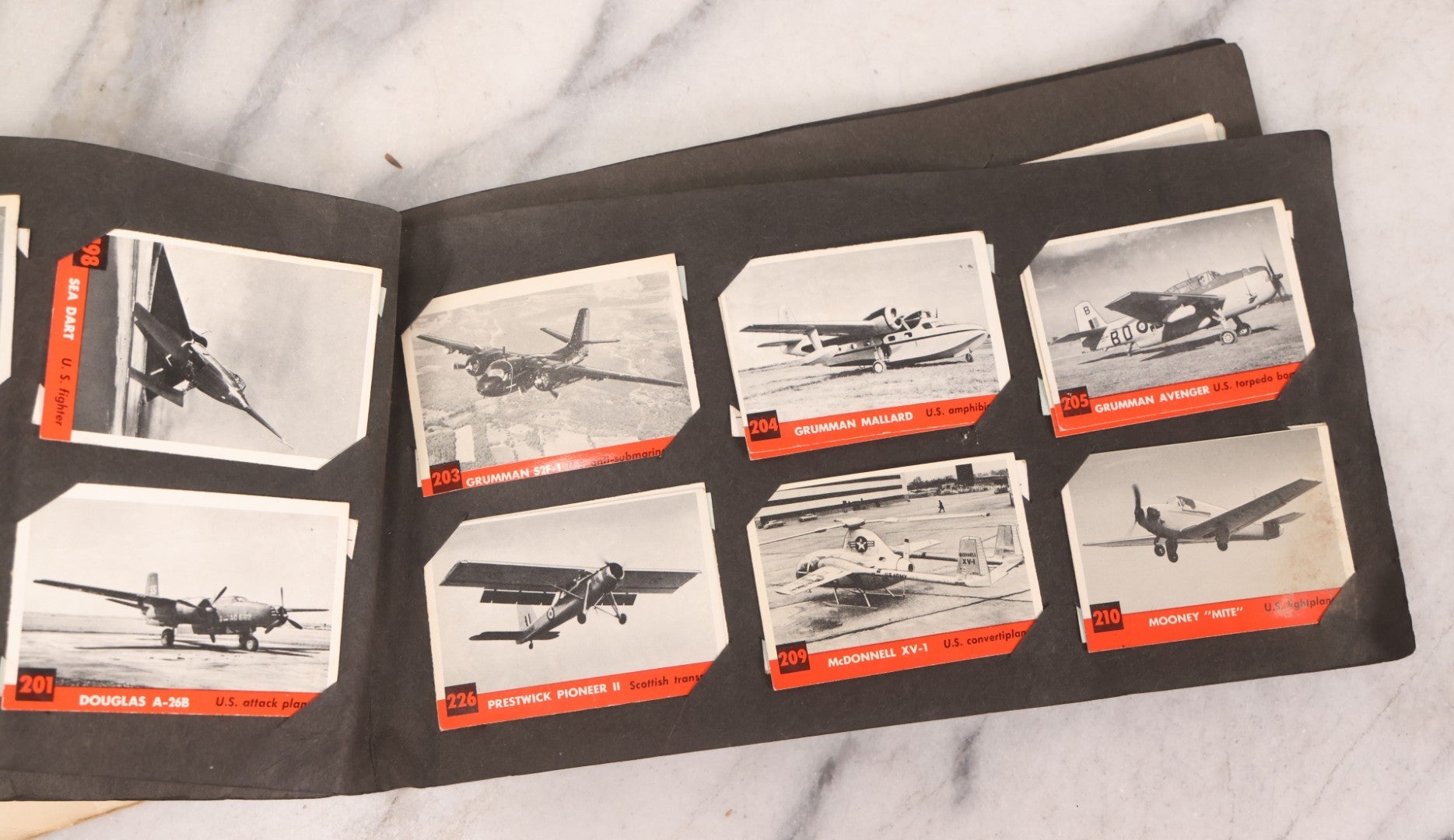Lot 218 - Vintage Jets Photo Album For The Department Of The Air Force By Trading Card Guild, Circa 1950s With Mounted Trading Cards