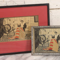 Lot 219 - Pair Of Vintage Betsy Ross Silk Prints, Circa Mid-20th Century, Framed, 8-1/2" x 5-3/4" And 12-1/2" x 9-3/4"
