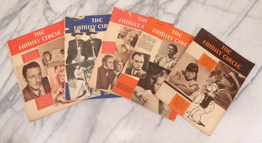 Lot 220 - Grouping Of Six Vintage Family Circle Magazines From 1930s Featuring Hollywood Stars And Period Advertisements, Popeye Cover, National Baby Week Cover