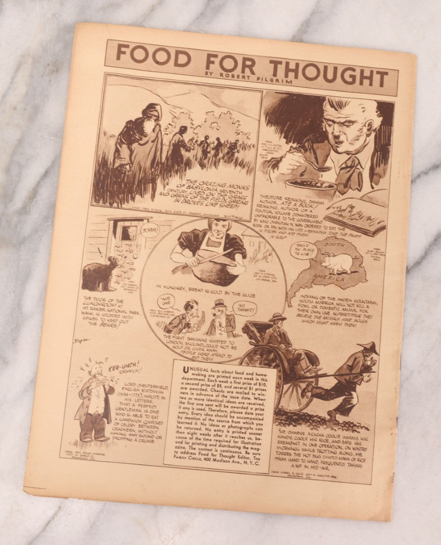 Lot 220 - Grouping Of Six Vintage Family Circle Magazines From 1930s Featuring Hollywood Stars And Period Advertisements, Popeye Cover, National Baby Week Cover