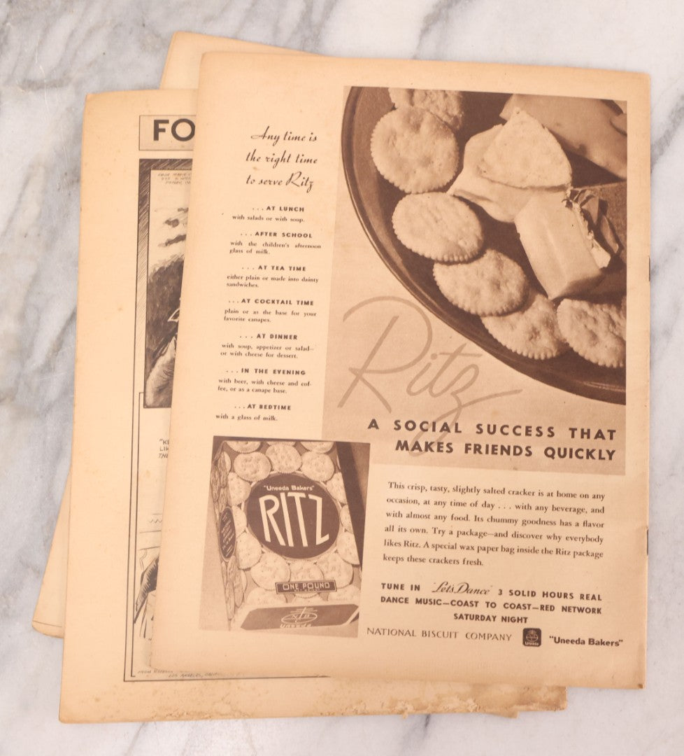 Lot 220 - Grouping Of Six Vintage Family Circle Magazines From 1930s Featuring Hollywood Stars And Period Advertisements, Popeye Cover, National Baby Week Cover