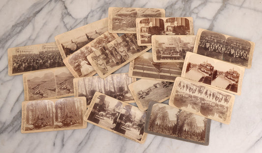 Lot 223 - Grouping Of 17 Antique Photographic Stereo Cards Including International Scenes From Turkey, Russia, Greece, And Domestic Travel Scenes From California And Yellowstone