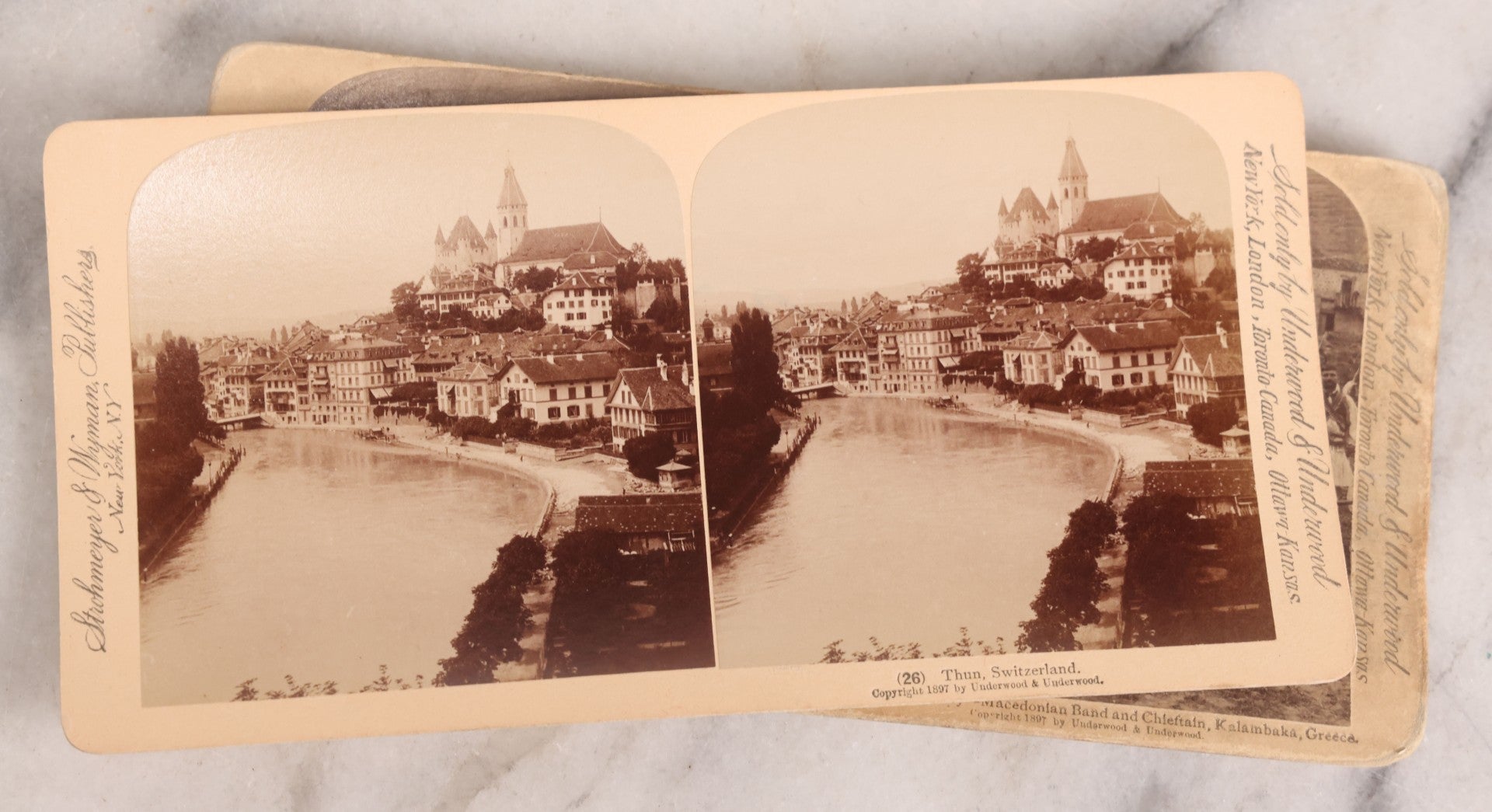 Lot 223 - Grouping Of 17 Antique Photographic Stereo Cards Including International Scenes From Turkey, Russia, Greece, And Domestic Travel Scenes From California And Yellowstone