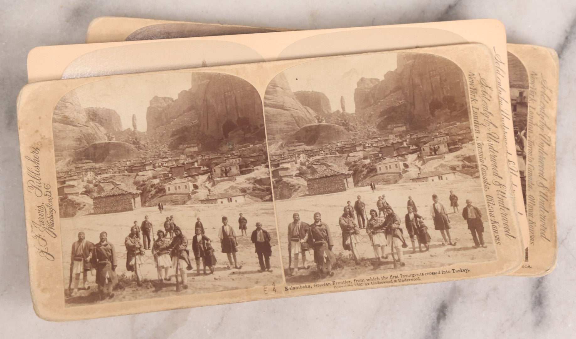 Lot 223 - Grouping Of 17 Antique Photographic Stereo Cards Including International Scenes From Turkey, Russia, Greece, And Domestic Travel Scenes From California And Yellowstone