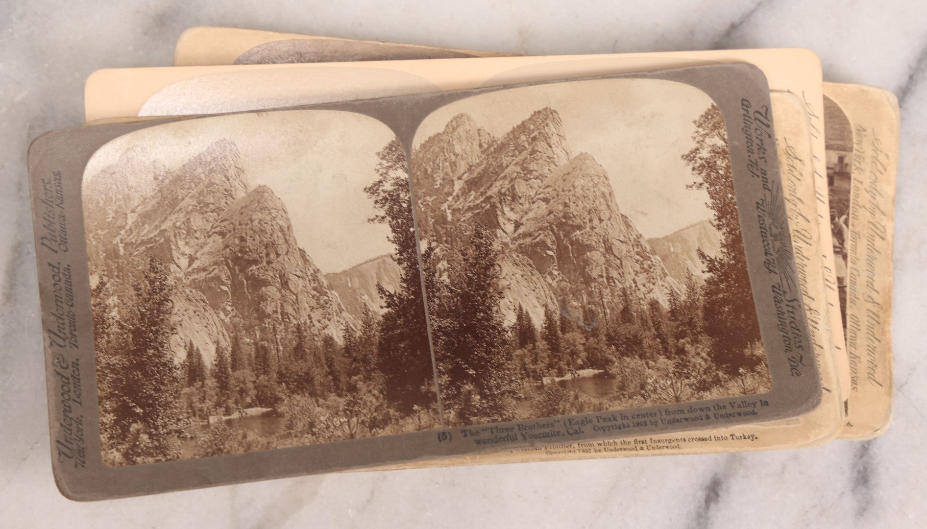 Lot 223 - Grouping Of 17 Antique Photographic Stereo Cards Including International Scenes From Turkey, Russia, Greece, And Domestic Travel Scenes From California And Yellowstone