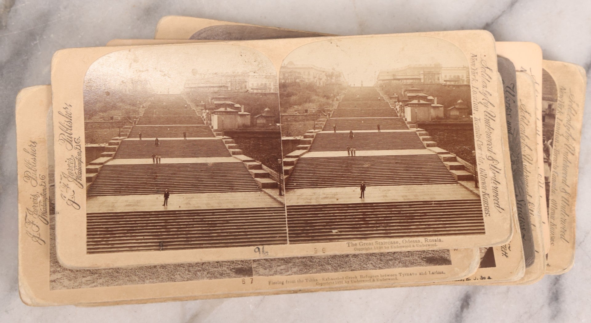 Lot 223 - Grouping Of 17 Antique Photographic Stereo Cards Including International Scenes From Turkey, Russia, Greece, And Domestic Travel Scenes From California And Yellowstone