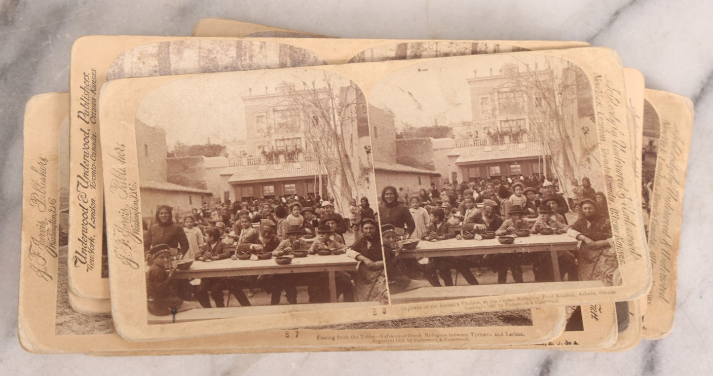 Lot 223 - Grouping Of 17 Antique Photographic Stereo Cards Including International Scenes From Turkey, Russia, Greece, And Domestic Travel Scenes From California And Yellowstone