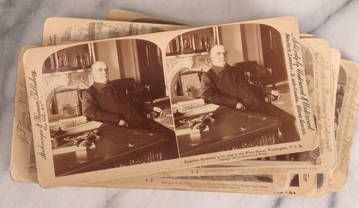 Lot 223 - Grouping Of 17 Antique Photographic Stereo Cards Including International Scenes From Turkey, Russia, Greece, And Domestic Travel Scenes From California And Yellowstone