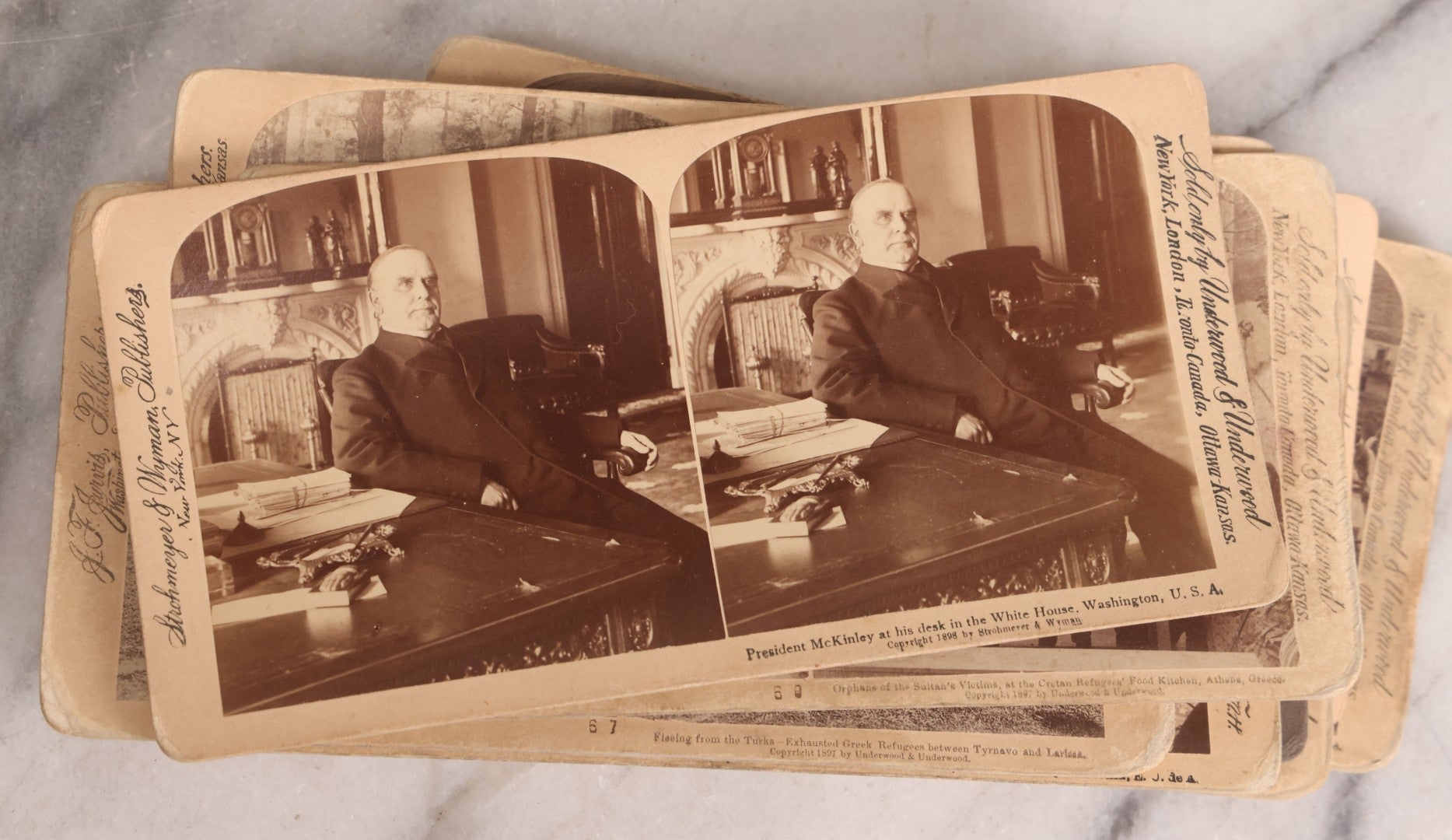 Lot 223 - Grouping Of 17 Antique Photographic Stereo Cards Including International Scenes From Turkey, Russia, Greece, And Domestic Travel Scenes From California And Yellowstone