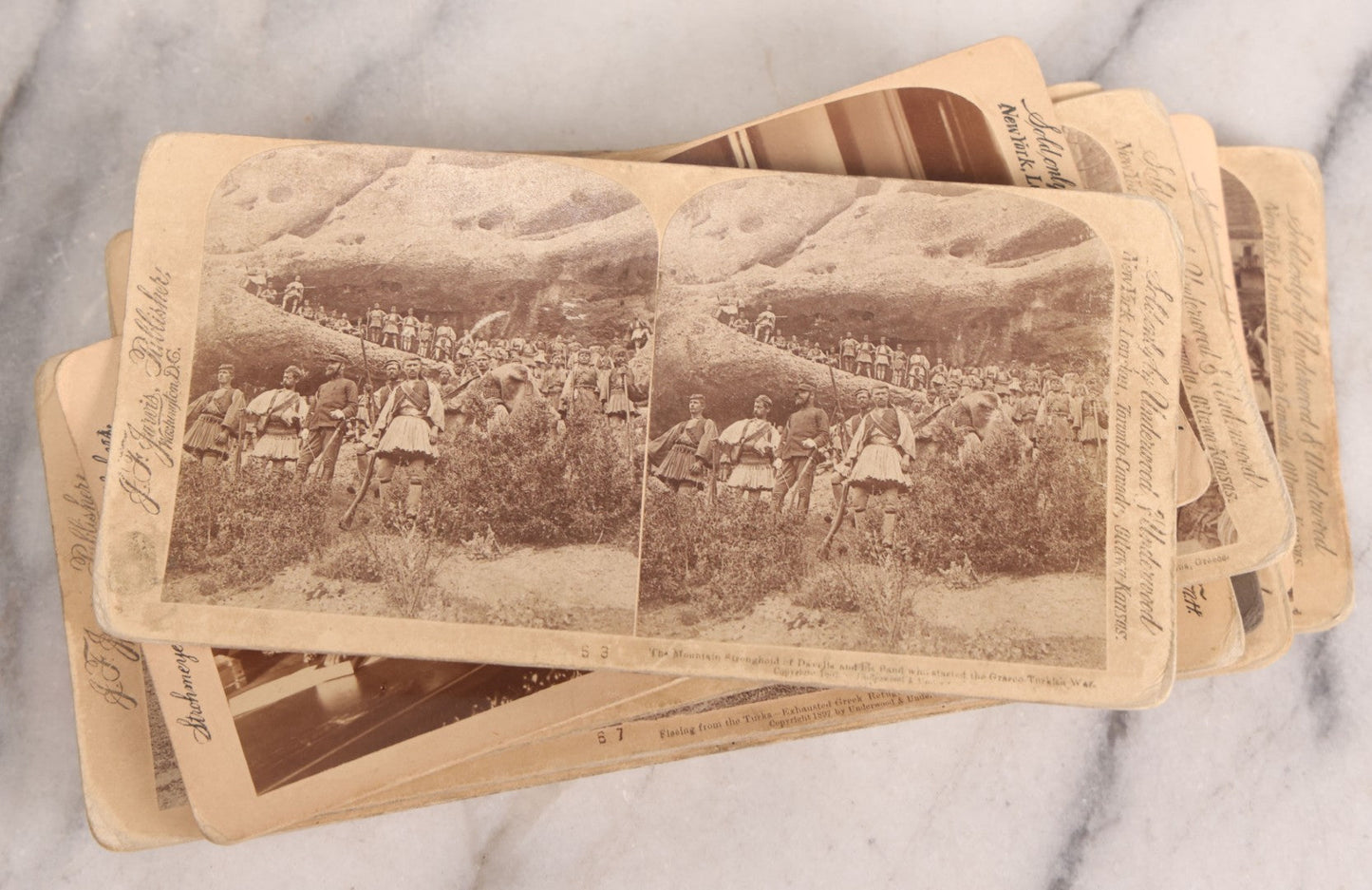 Lot 223 - Grouping Of 17 Antique Photographic Stereo Cards Including International Scenes From Turkey, Russia, Greece, And Domestic Travel Scenes From California And Yellowstone