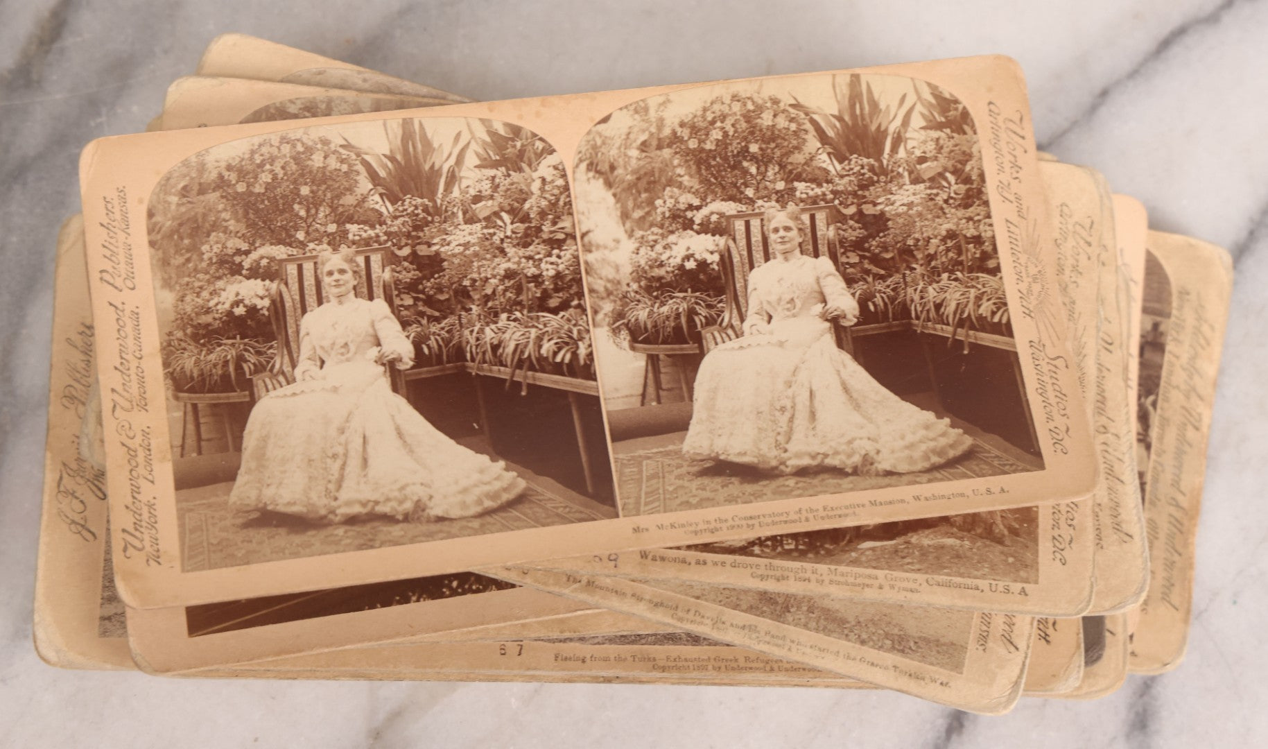Lot 223 - Grouping Of 17 Antique Photographic Stereo Cards Including International Scenes From Turkey, Russia, Greece, And Domestic Travel Scenes From California And Yellowstone