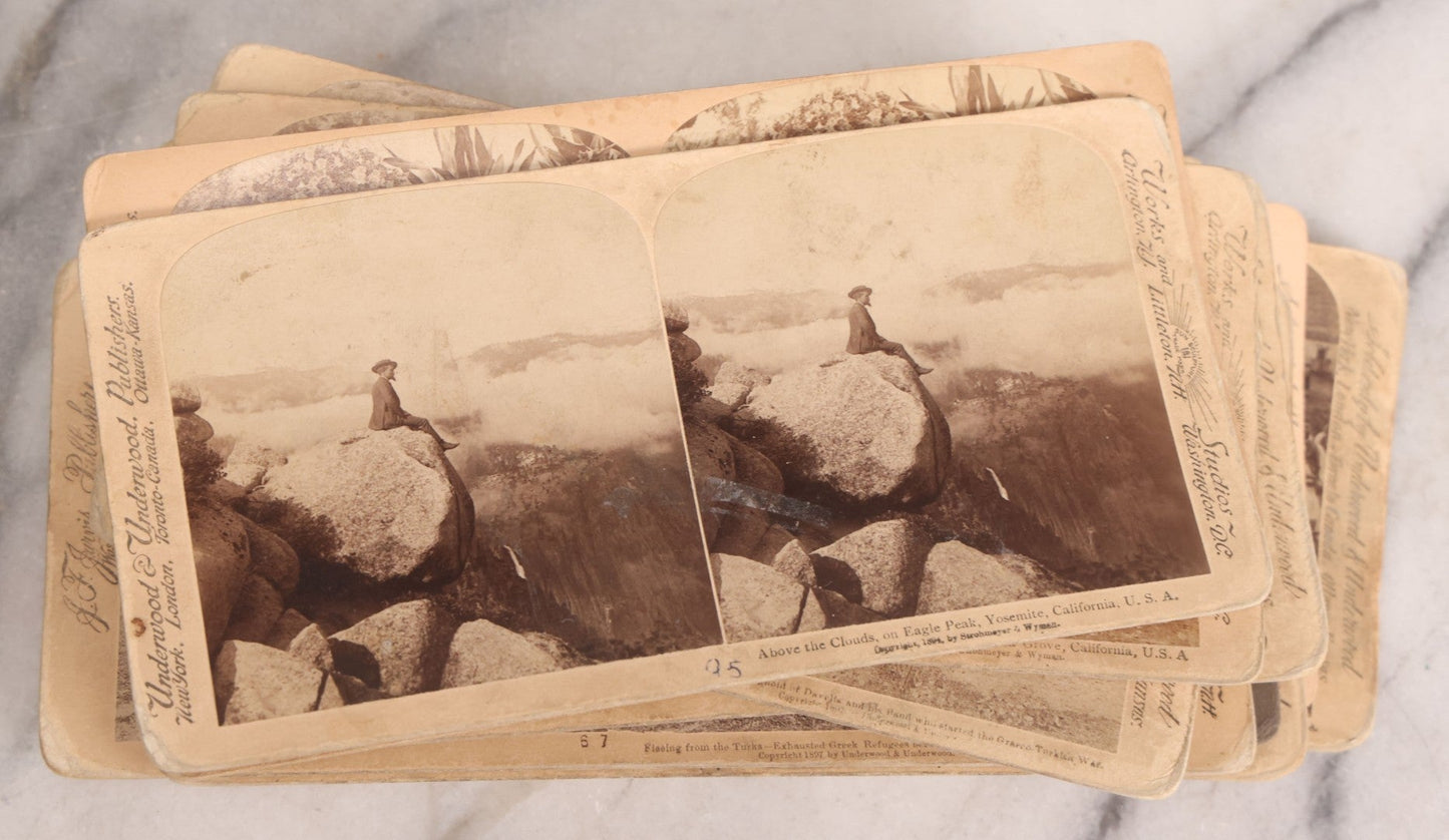 Lot 223 - Grouping Of 17 Antique Photographic Stereo Cards Including International Scenes From Turkey, Russia, Greece, And Domestic Travel Scenes From California And Yellowstone