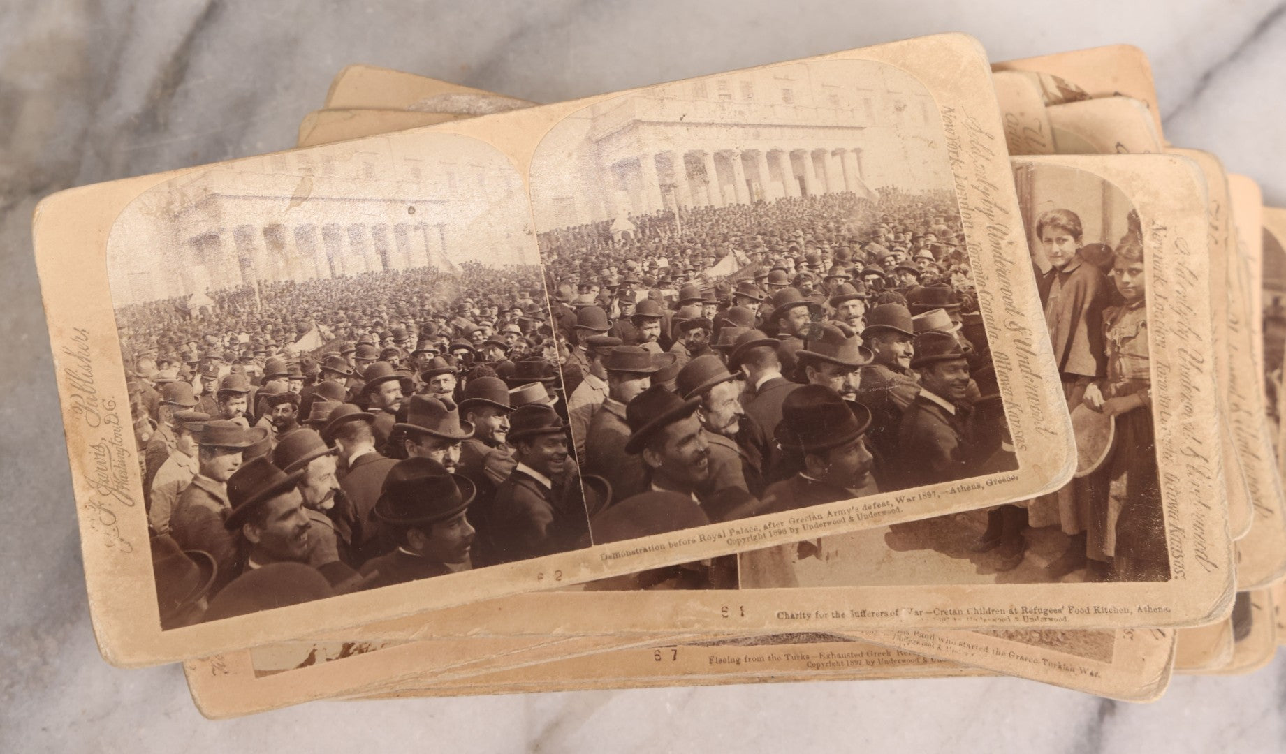 Lot 223 - Grouping Of 17 Antique Photographic Stereo Cards Including International Scenes From Turkey, Russia, Greece, And Domestic Travel Scenes From California And Yellowstone