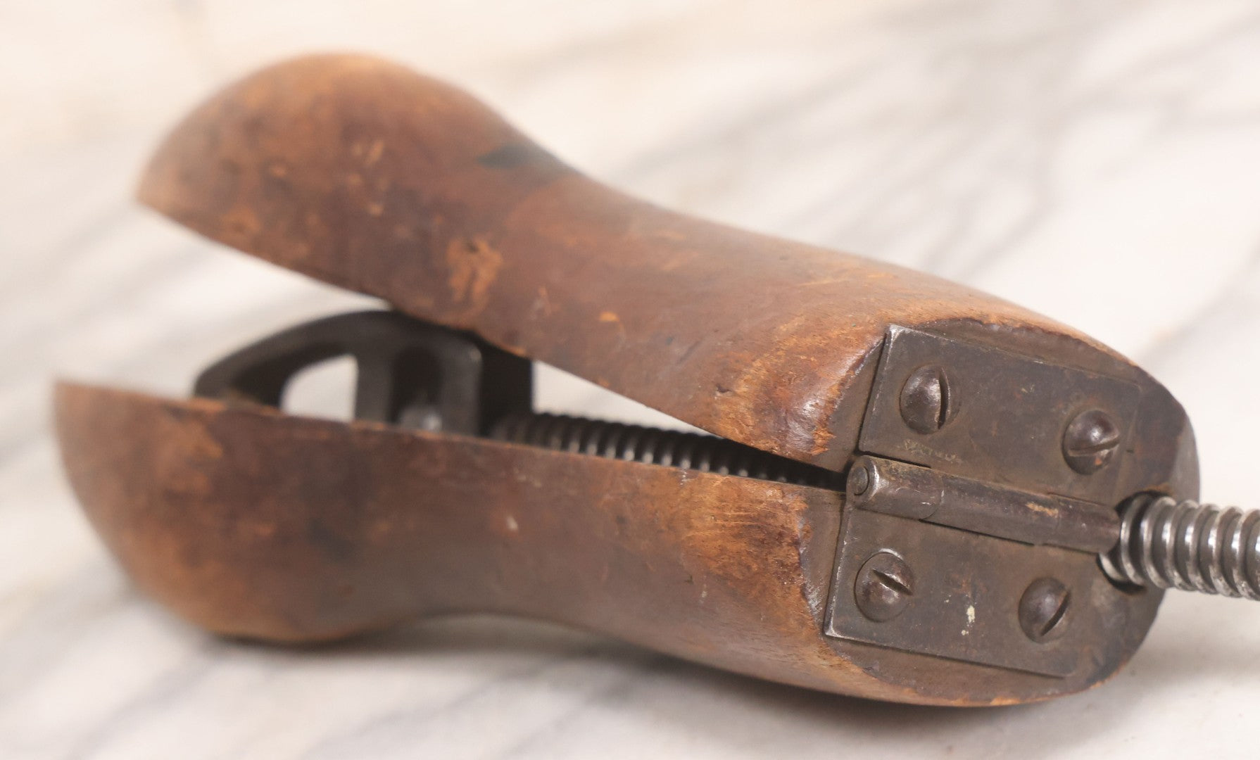 Lot 226 - Pair Of Vintage Wooden Shoe Stretchers With Adjustable Screw Mechanisms, 19-1/2" L And 13-1/4" L
