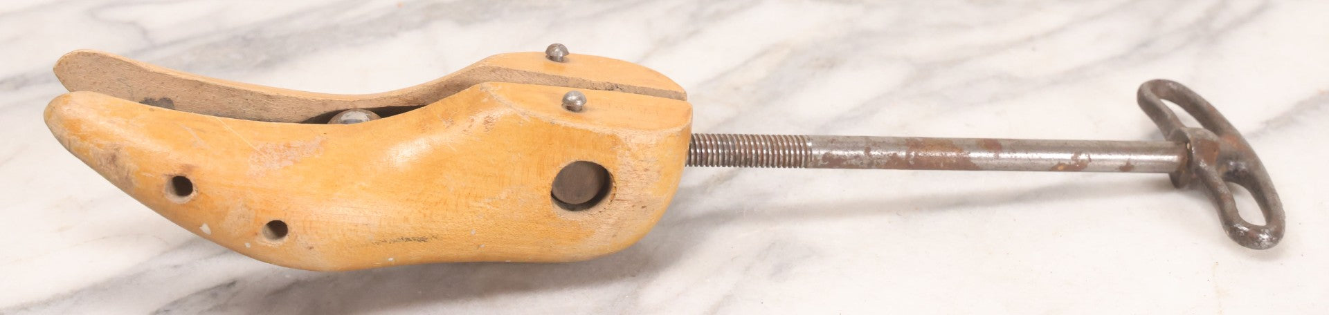 Lot 226 - Pair Of Vintage Wooden Shoe Stretchers With Adjustable Screw Mechanisms, 19-1/2" L And 13-1/4" L