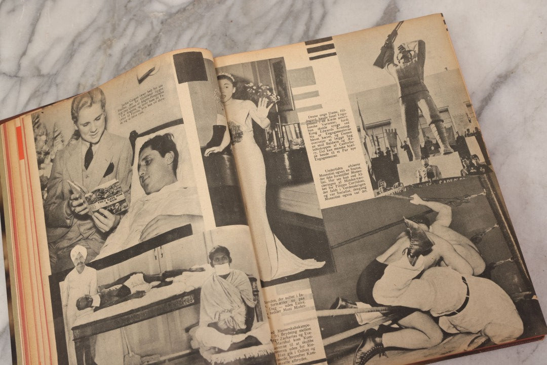 Lot 227 - Pair Of Vintage Danish Magazines "Moderne Ungdom" ("Modern Youth") Hardcover Compendium Volumes For 1936 And 1937