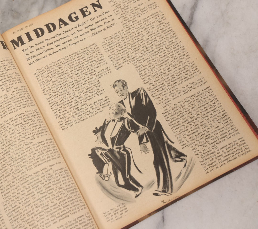 Lot 227 - Pair Of Vintage Danish Magazines "Moderne Ungdom" ("Modern Youth") Hardcover Compendium Volumes For 1936 And 1937