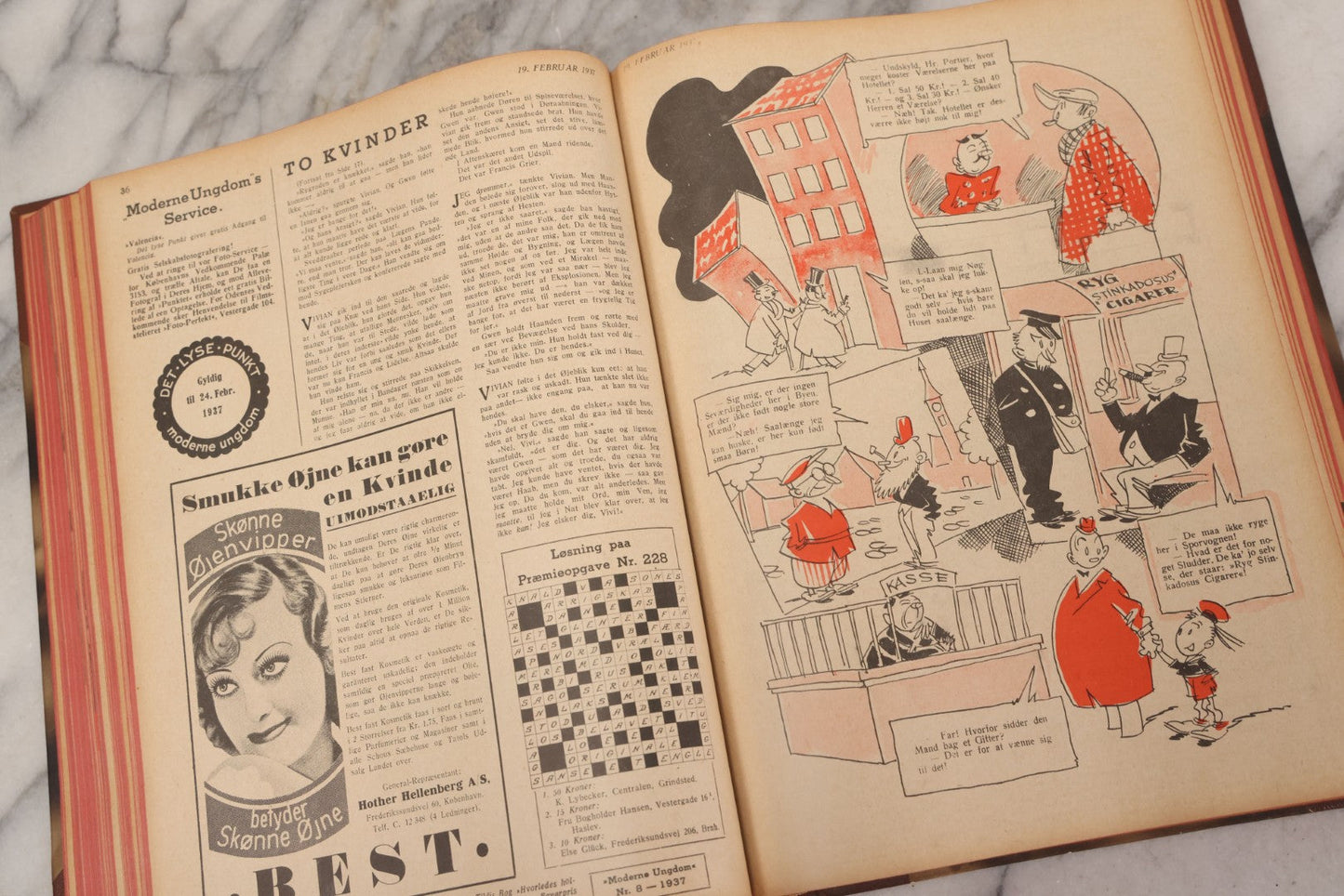 Lot 227 - Pair Of Vintage Danish Magazines "Moderne Ungdom" ("Modern Youth") Hardcover Compendium Volumes For 1936 And 1937