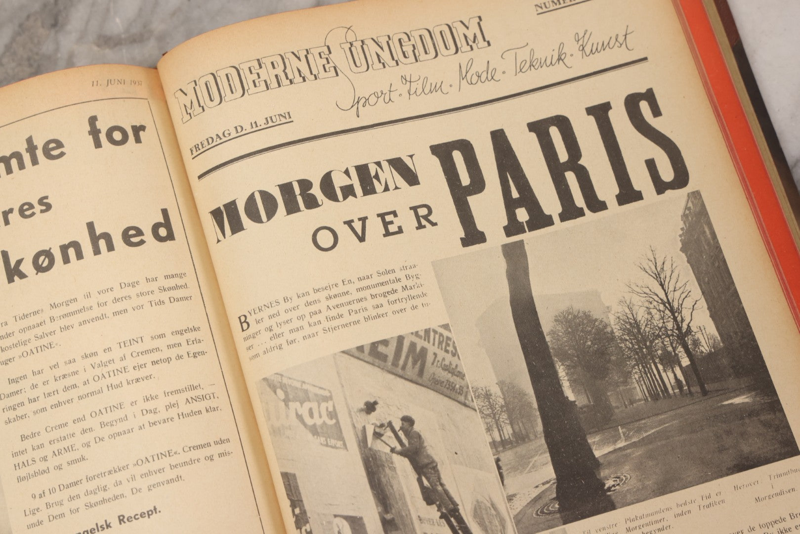 Lot 227 - Pair Of Vintage Danish Magazines "Moderne Ungdom" ("Modern Youth") Hardcover Compendium Volumes For 1936 And 1937