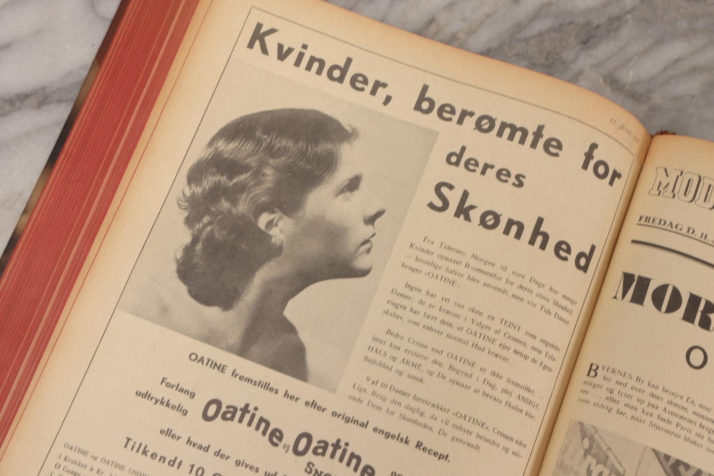 Lot 227 - Pair Of Vintage Danish Magazines "Moderne Ungdom" ("Modern Youth") Hardcover Compendium Volumes For 1936 And 1937