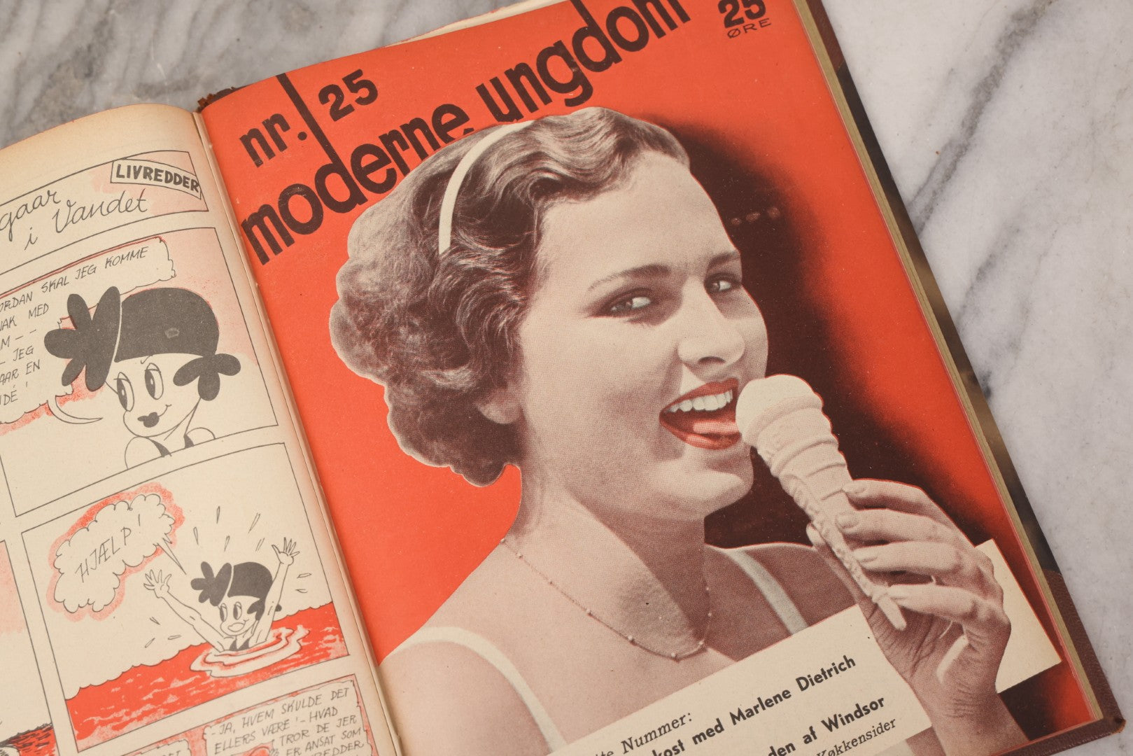 Lot 227 - Pair Of Vintage Danish Magazines "Moderne Ungdom" ("Modern Youth") Hardcover Compendium Volumes For 1936 And 1937