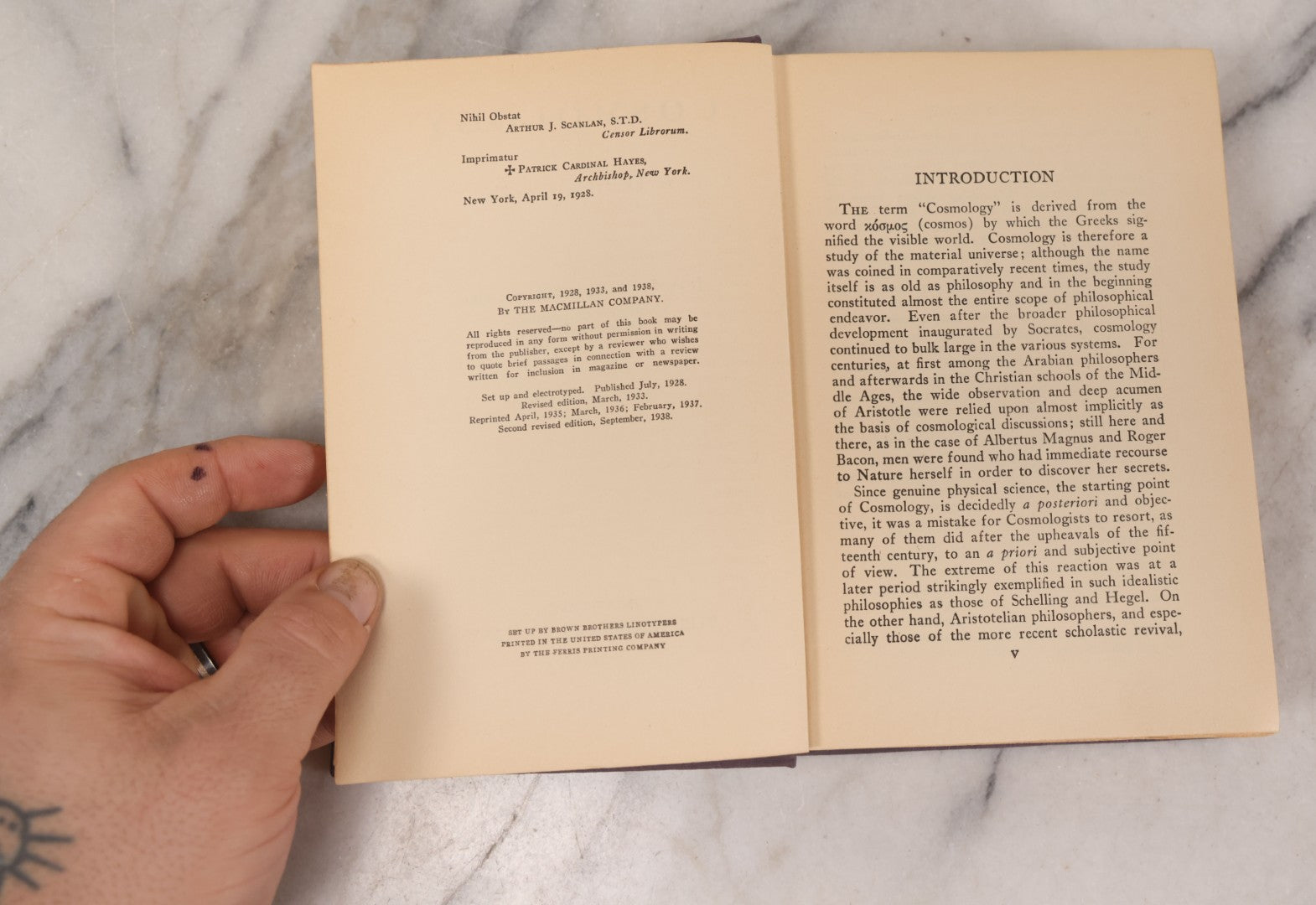 Lot 231 - "Cosmology: A Text For Colleges" Vintage Cosmology Textbook By J. A. McWilliams, Published By The Macmillan Company, New York, 1938