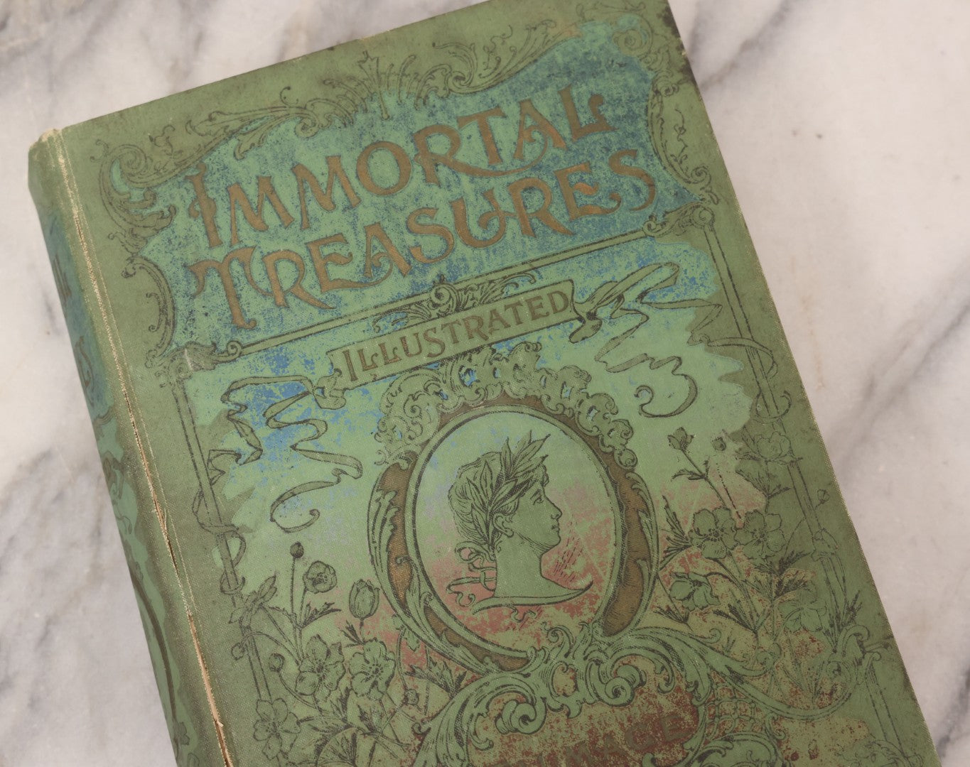 Lot 234 - "Immortal Treasures" Antique Illustrated Literature, Art, And Song Anthology Book With Engraved Plates, Published By J. H. Moore & Co., Chicago, Illinois, & Philadelphia, Pennsylvania, 1885, Note Covers Detached