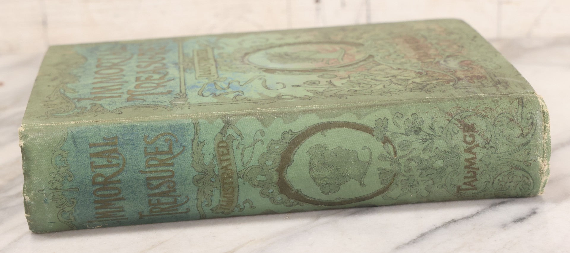 Lot 234 - "Immortal Treasures" Antique Illustrated Literature, Art, And Song Anthology Book With Engraved Plates, Published By J. H. Moore & Co., Chicago, Illinois, & Philadelphia, Pennsylvania, 1885, Note Covers Detached