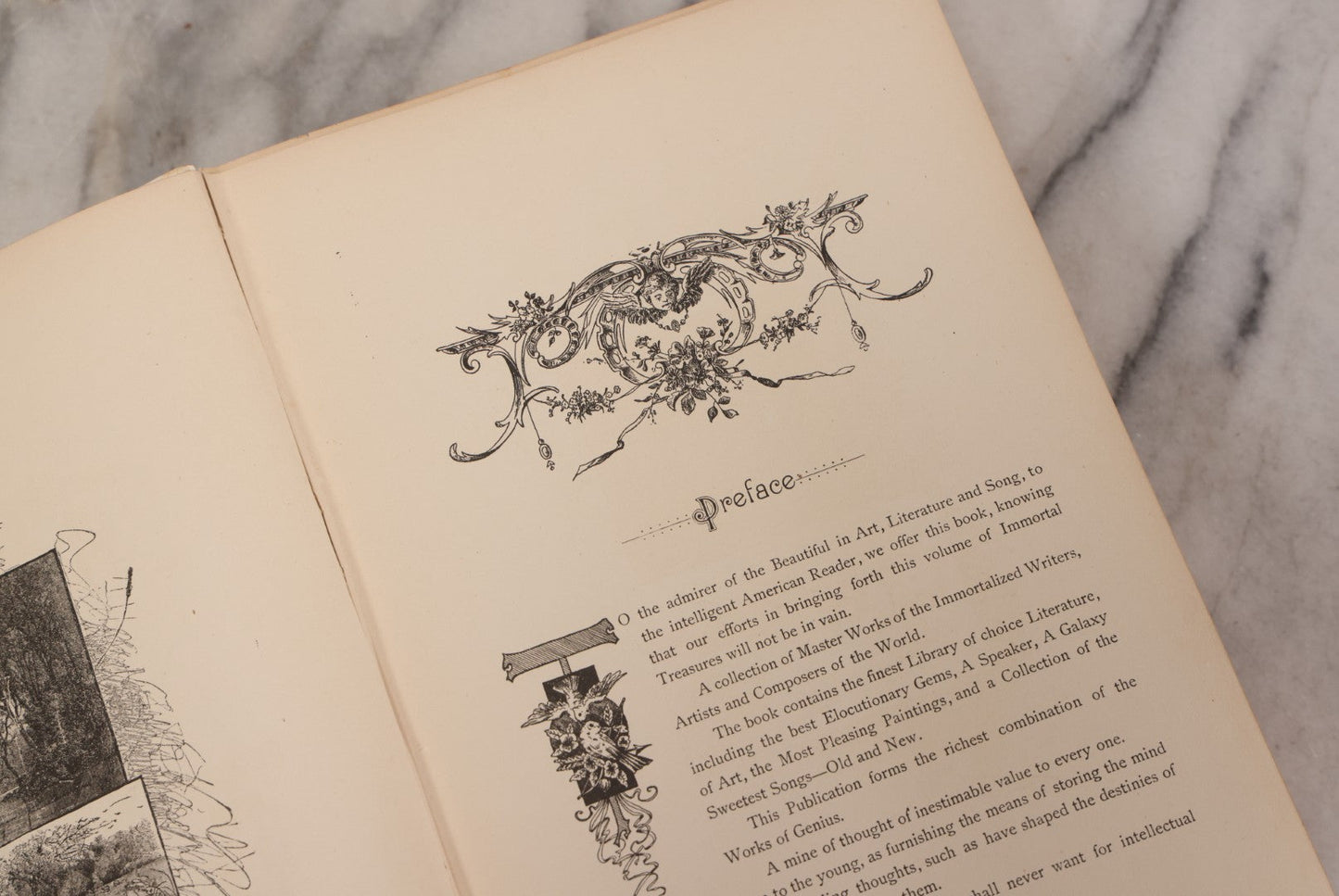 Lot 234 - "Immortal Treasures" Antique Illustrated Literature, Art, And Song Anthology Book With Engraved Plates, Published By J. H. Moore & Co., Chicago, Illinois, & Philadelphia, Pennsylvania, 1885, Note Covers Detached