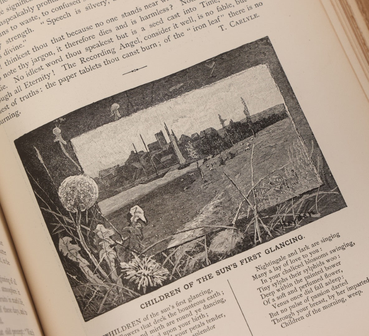 Lot 234 - "Immortal Treasures" Antique Illustrated Literature, Art, And Song Anthology Book With Engraved Plates, Published By J. H. Moore & Co., Chicago, Illinois, & Philadelphia, Pennsylvania, 1885, Note Covers Detached