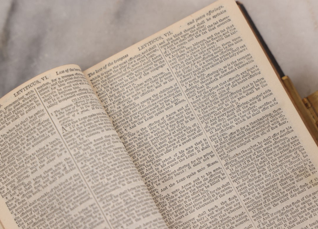 Lot 236 - "The Holy Bible" Antique Oxford University Press King James Bible, Published By Henry Frowde, Oxford University Press, Oxford, England, With Star Emblem On Cover And Brass Clasp Closure