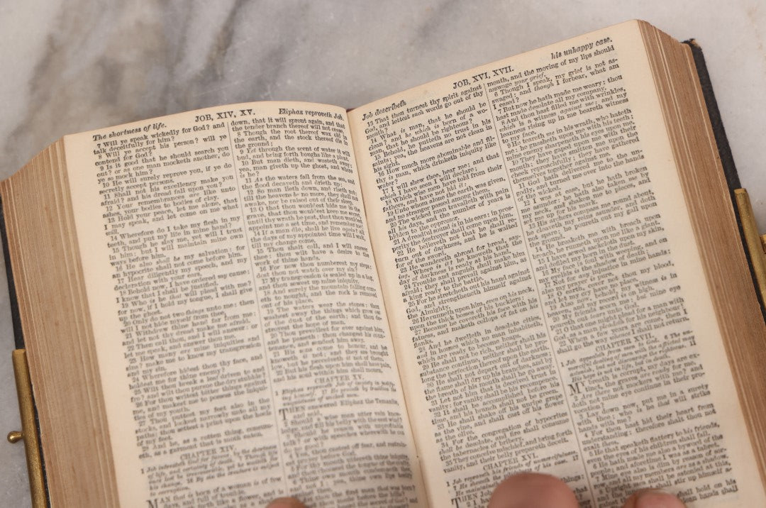 Lot 236 - "The Holy Bible" Antique Oxford University Press King James Bible, Published By Henry Frowde, Oxford University Press, Oxford, England, With Star Emblem On Cover And Brass Clasp Closure