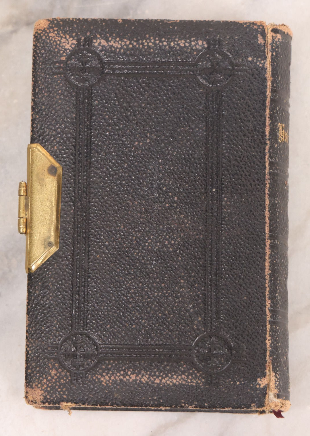 Lot 236 - "The Holy Bible" Antique Oxford University Press King James Bible, Published By Henry Frowde, Oxford University Press, Oxford, England, With Star Emblem On Cover And Brass Clasp Closure
