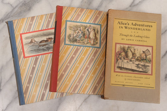 Lot 240 - Vintage Boxed Set Of "Alice's Adventures In Wonderland" And "Through The Looking-Glass" By Lewis Carroll, With John Tenniel Illustrations Colored By Fritz Kredel, Published By Random House, New York, 1946